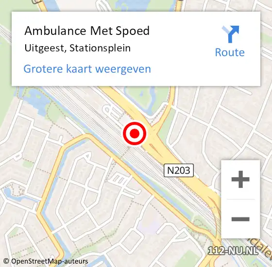 Locatie op kaart van de 112 melding: Ambulance Met Spoed Naar Uitgeest, Stationsplein op 10 augustus 2022 18:46