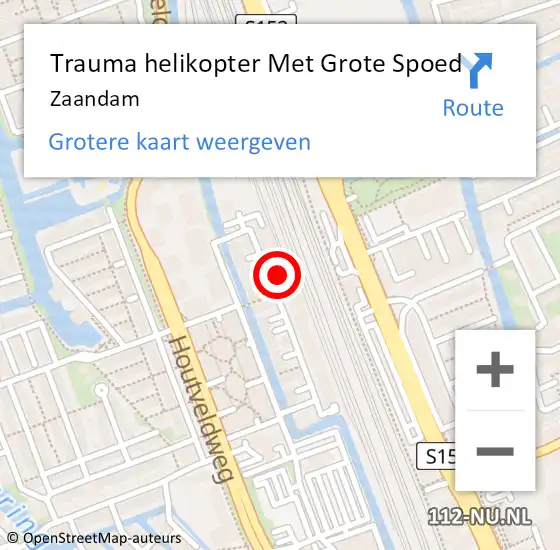 Locatie op kaart van de 112 melding: Trauma helikopter Met Grote Spoed Naar Zaandam op 10 augustus 2022 19:00