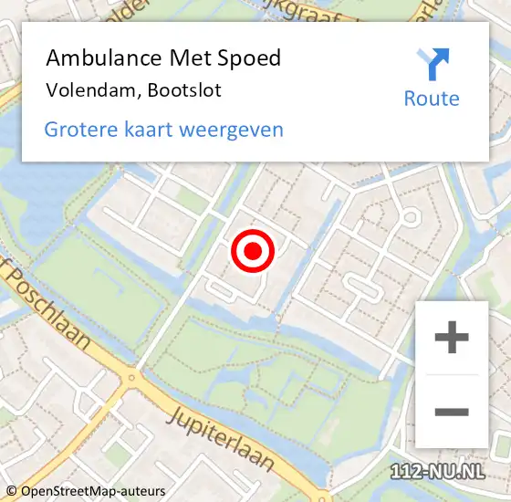 Locatie op kaart van de 112 melding: Ambulance Met Spoed Naar Volendam, Bootslot op 10 augustus 2022 19:25