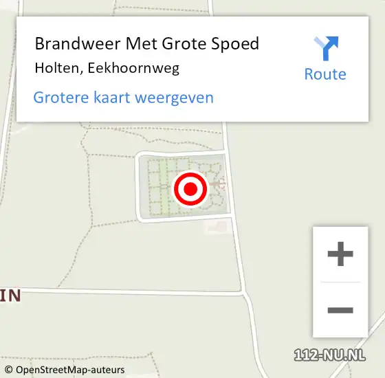 Locatie op kaart van de 112 melding: Brandweer Met Grote Spoed Naar Holten, Eekhoornweg op 10 augustus 2022 19:45