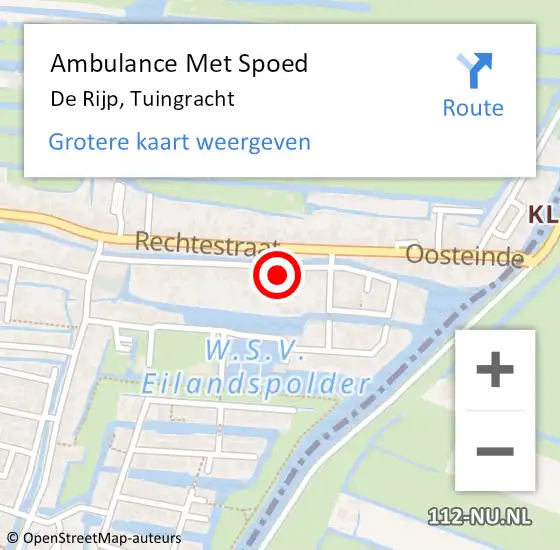Locatie op kaart van de 112 melding: Ambulance Met Spoed Naar De Rijp, Tuingracht op 10 augustus 2022 20:47