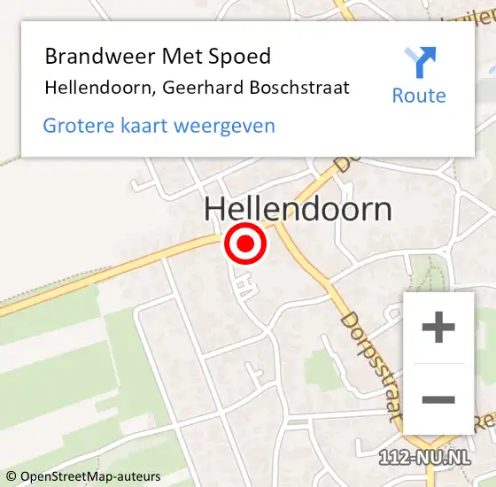 Locatie op kaart van de 112 melding: Brandweer Met Spoed Naar Hellendoorn, Geerhard Boschstraat op 10 augustus 2022 20:59