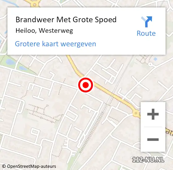 Locatie op kaart van de 112 melding: Brandweer Met Grote Spoed Naar Heiloo, Westerweg op 10 augustus 2022 21:11