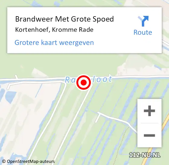 Locatie op kaart van de 112 melding: Brandweer Met Grote Spoed Naar Kortenhoef, Kromme Rade op 10 augustus 2022 23:22