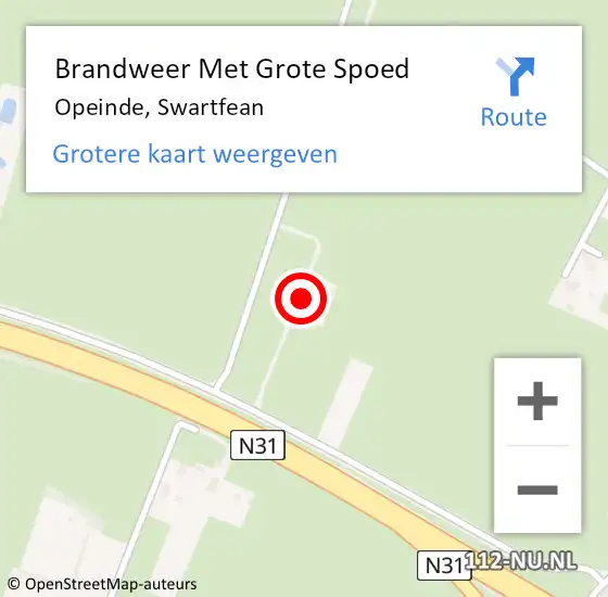 Locatie op kaart van de 112 melding: Brandweer Met Grote Spoed Naar Opeinde, Swartfean op 11 augustus 2022 00:47