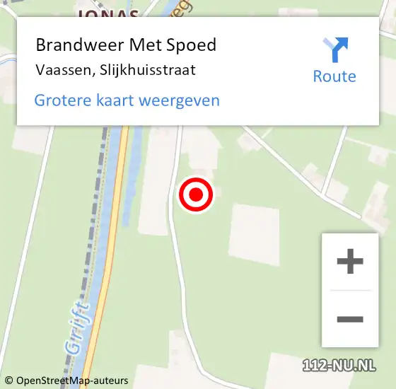 Locatie op kaart van de 112 melding: Brandweer Met Spoed Naar Vaassen, Slijkhuisstraat op 9 oktober 2013 15:02