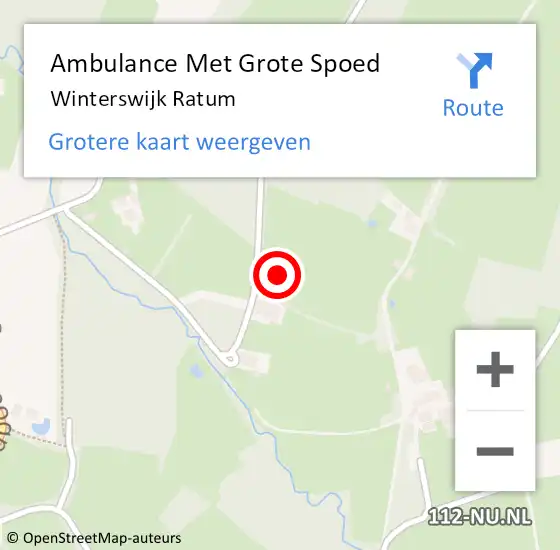 Locatie op kaart van de 112 melding: Ambulance Met Grote Spoed Naar Winterswijk Ratum op 11 augustus 2022 07:15