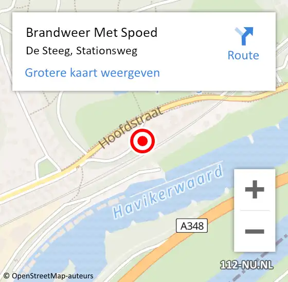 Locatie op kaart van de 112 melding: Brandweer Met Spoed Naar De Steeg, Stationsweg op 11 augustus 2022 07:27