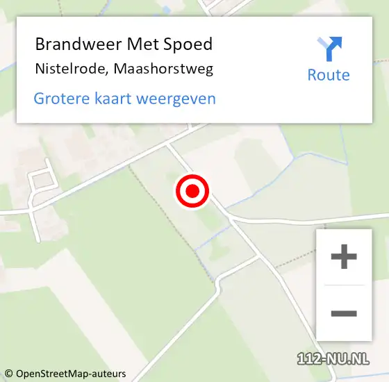 Locatie op kaart van de 112 melding: Brandweer Met Spoed Naar Nistelrode, Maashorstweg op 11 augustus 2022 08:13