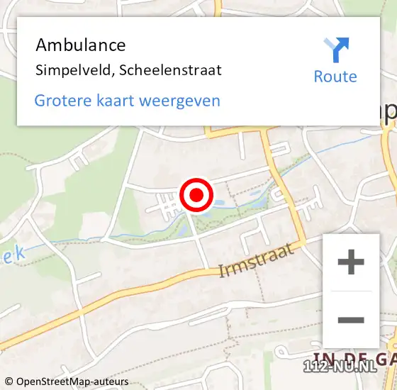 Locatie op kaart van de 112 melding: Ambulance Simpelveld, Scheelenstraat op 25 juli 2014 23:28