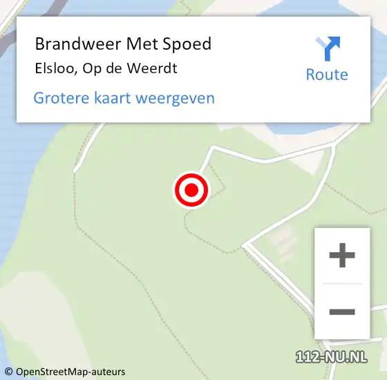 Locatie op kaart van de 112 melding: Brandweer Met Spoed Naar Elsloo, Op de Weerdt op 11 augustus 2022 08:53