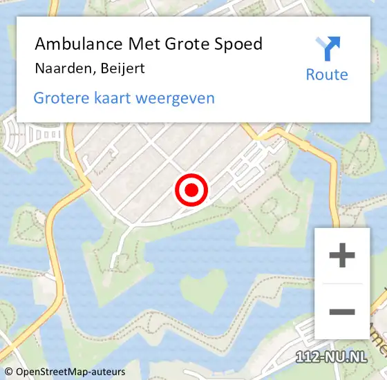 Locatie op kaart van de 112 melding: Ambulance Met Grote Spoed Naar Naarden, Beijert op 25 juli 2014 23:30