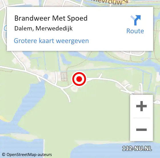 Locatie op kaart van de 112 melding: Brandweer Met Spoed Naar Dalem, Merwededijk op 11 augustus 2022 09:28