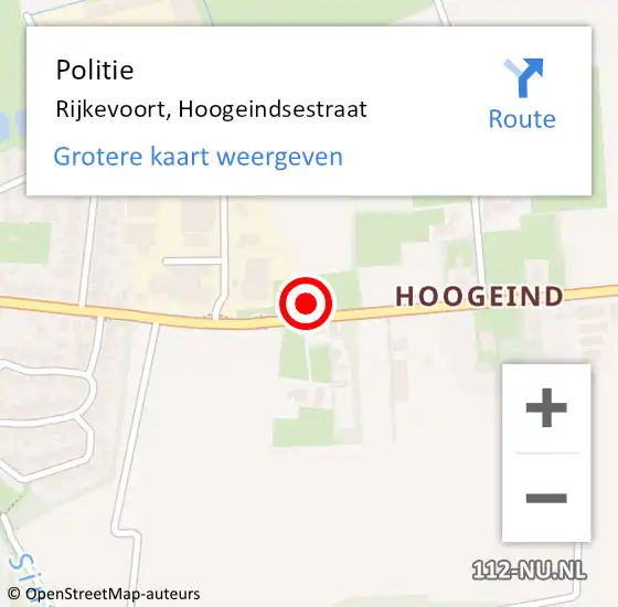 Locatie op kaart van de 112 melding: Politie Rijkevoort, Hoogeindsestraat op 11 augustus 2022 11:14