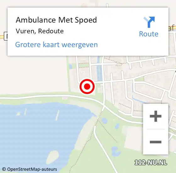 Locatie op kaart van de 112 melding: Ambulance Met Spoed Naar Vuren, Redoute op 11 augustus 2022 11:44