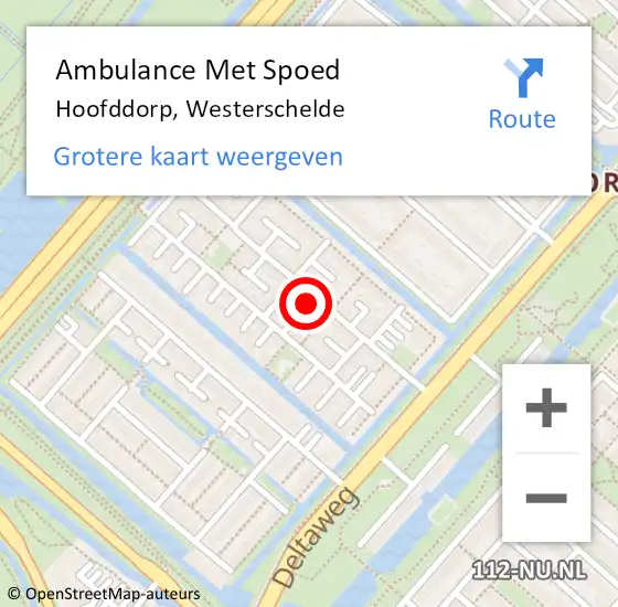 Locatie op kaart van de 112 melding: Ambulance Met Spoed Naar Hoofddorp, Westerschelde op 11 augustus 2022 12:27