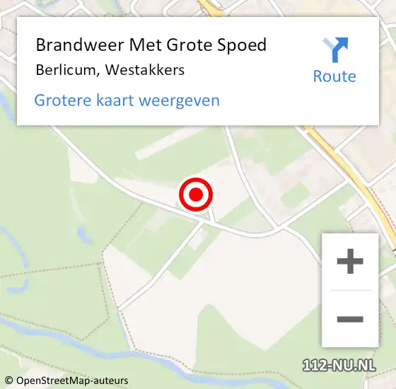 Locatie op kaart van de 112 melding: Brandweer Met Grote Spoed Naar Berlicum, Westakkers op 11 augustus 2022 13:12