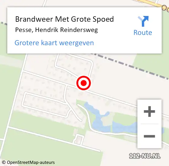 Locatie op kaart van de 112 melding: Brandweer Met Grote Spoed Naar Pesse, Hendrik Reindersweg op 11 augustus 2022 13:17