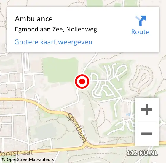 Locatie op kaart van de 112 melding: Ambulance Egmond aan Zee, Nollenweg op 11 augustus 2022 13:44