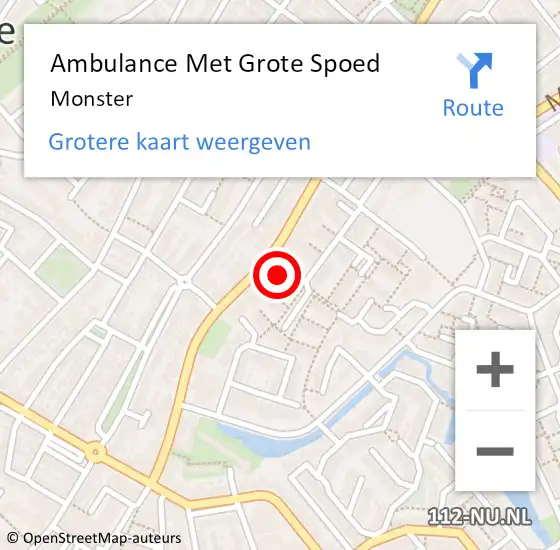 Locatie op kaart van de 112 melding: Ambulance Met Grote Spoed Naar Monster op 11 augustus 2022 14:05