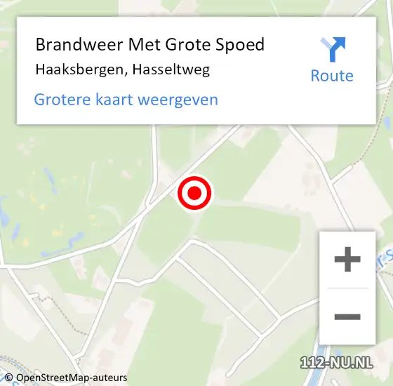 Locatie op kaart van de 112 melding: Brandweer Met Grote Spoed Naar Haaksbergen, Hasseltweg op 26 juli 2014 00:24