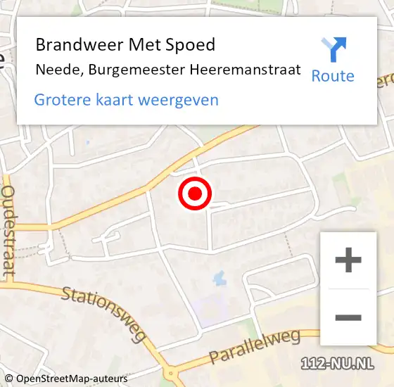 Locatie op kaart van de 112 melding: Brandweer Met Spoed Naar Neede, Burgemeester Heeremanstraat op 26 juli 2014 00:24