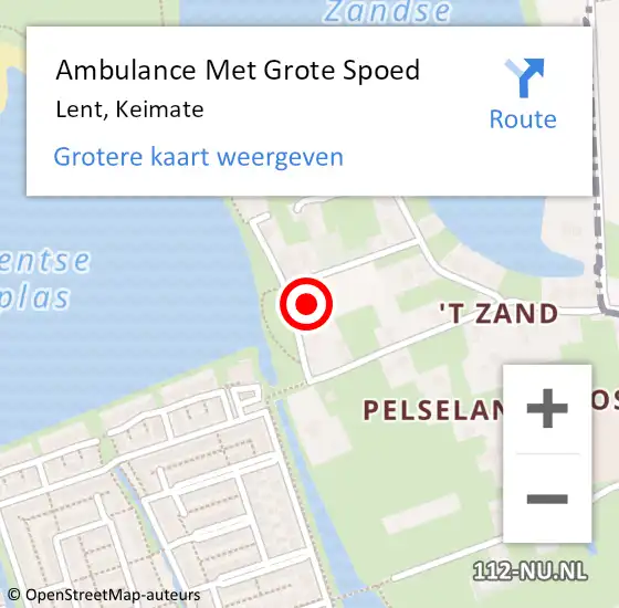 Locatie op kaart van de 112 melding: Ambulance Met Grote Spoed Naar Lent, Keimate op 11 augustus 2022 14:28