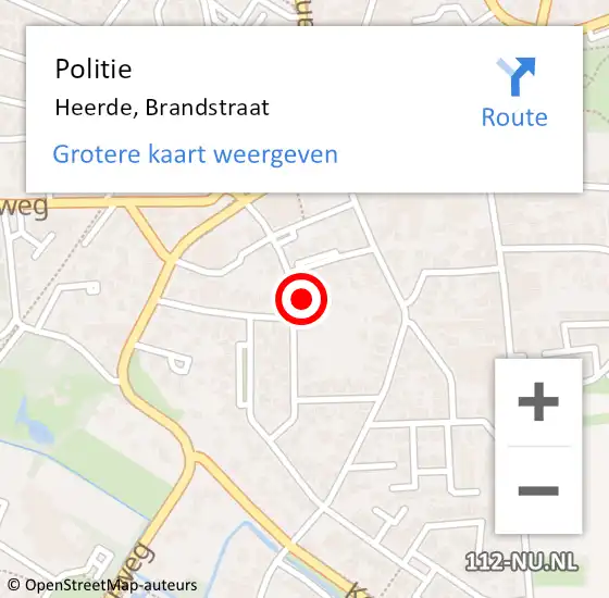 Locatie op kaart van de 112 melding: Politie Heerde, Brandstraat op 11 augustus 2022 15:53