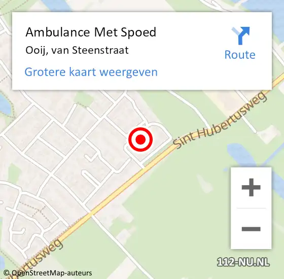 Locatie op kaart van de 112 melding: Ambulance Met Spoed Naar Ooij, van Steenstraat op 11 augustus 2022 16:35