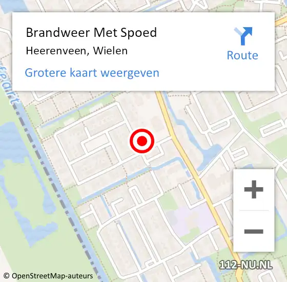 Locatie op kaart van de 112 melding: Brandweer Met Spoed Naar Heerenveen, Wielen op 11 augustus 2022 16:40