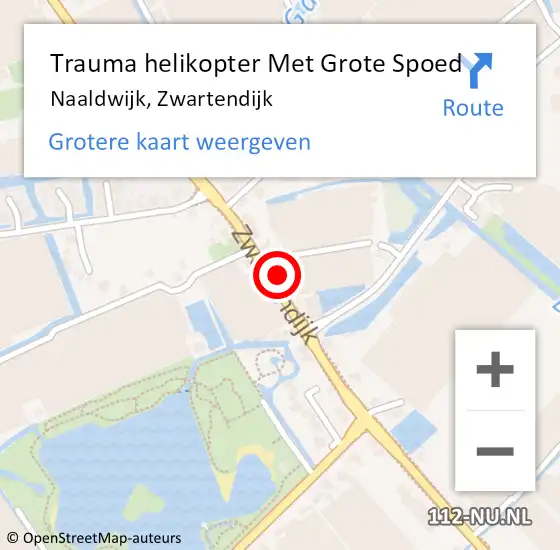 Locatie op kaart van de 112 melding: Trauma helikopter Met Grote Spoed Naar Naaldwijk, Zwartendijk op 11 augustus 2022 16:48