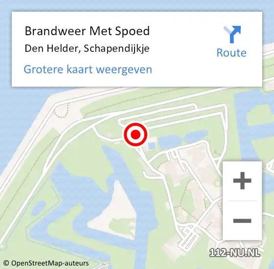Locatie op kaart van de 112 melding: Brandweer Met Spoed Naar Den Helder, Schapendijkje op 11 augustus 2022 17:25