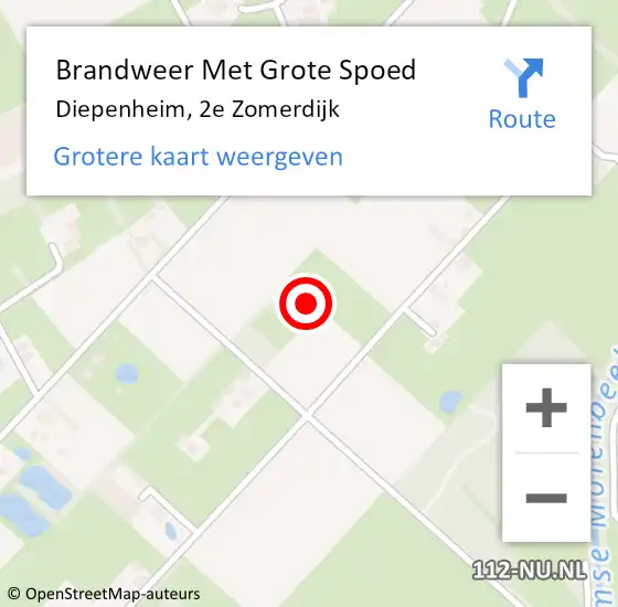 Locatie op kaart van de 112 melding: Brandweer Met Grote Spoed Naar Diepenheim, 2e Zomerdijk op 11 augustus 2022 17:32