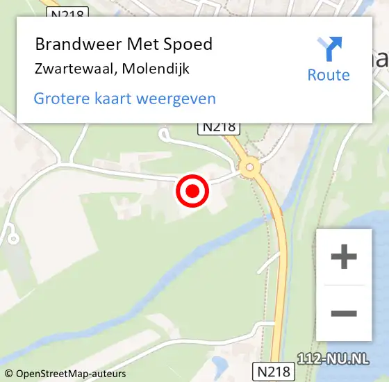 Locatie op kaart van de 112 melding: Brandweer Met Spoed Naar Zwartewaal, Molendijk op 11 augustus 2022 17:53