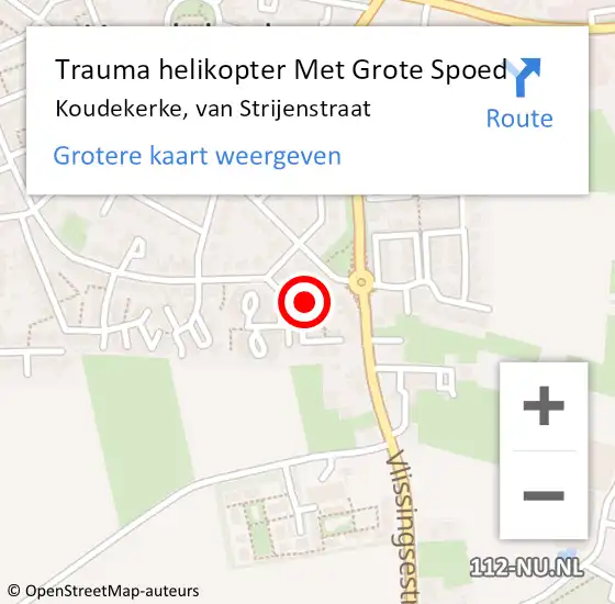 Locatie op kaart van de 112 melding: Trauma helikopter Met Grote Spoed Naar Koudekerke, van Strijenstraat op 11 augustus 2022 18:21