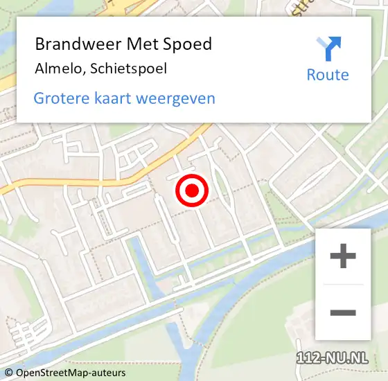 Locatie op kaart van de 112 melding: Brandweer Met Spoed Naar Almelo, Schietspoel op 11 augustus 2022 18:42