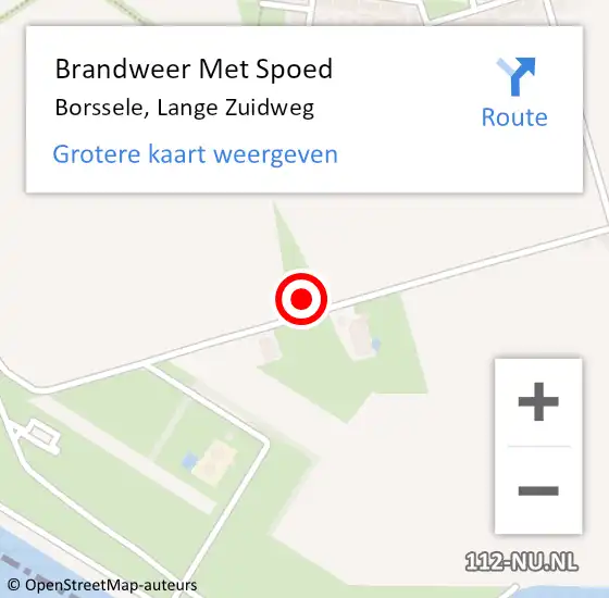 Locatie op kaart van de 112 melding: Brandweer Met Spoed Naar Borssele, Lange Zuidweg op 11 augustus 2022 18:53