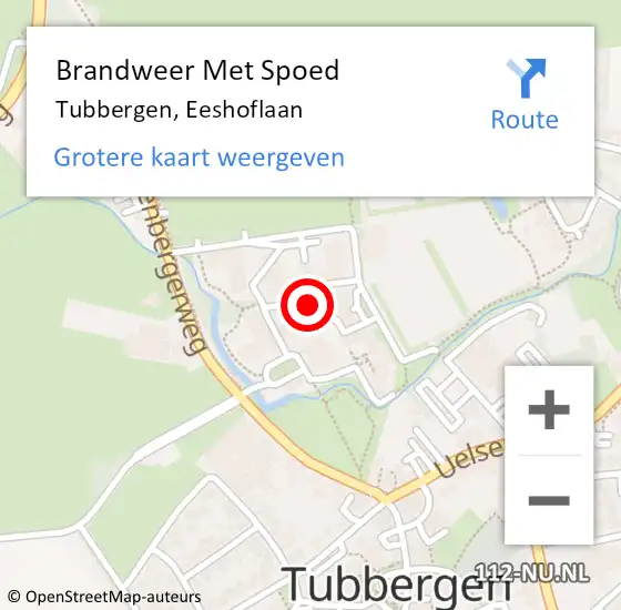 Locatie op kaart van de 112 melding: Brandweer Met Spoed Naar Tubbergen, Eeshoflaan op 11 augustus 2022 19:45