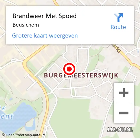 Locatie op kaart van de 112 melding: Brandweer Met Spoed Naar Beusichem op 11 augustus 2022 20:23