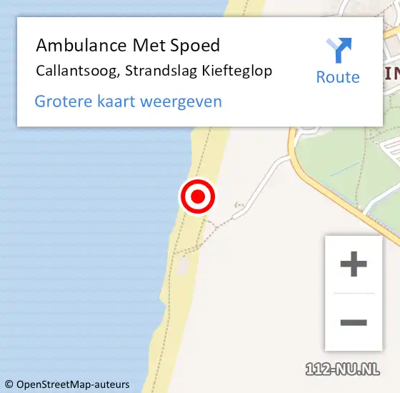 Locatie op kaart van de 112 melding: Ambulance Met Spoed Naar Callantsoog, Strandslag Kiefteglop op 11 augustus 2022 20:24