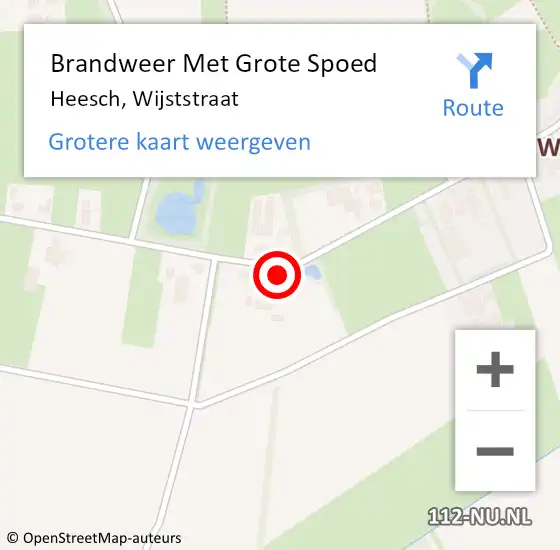 Locatie op kaart van de 112 melding: Brandweer Met Grote Spoed Naar Heesch, Wijststraat op 11 augustus 2022 20:54