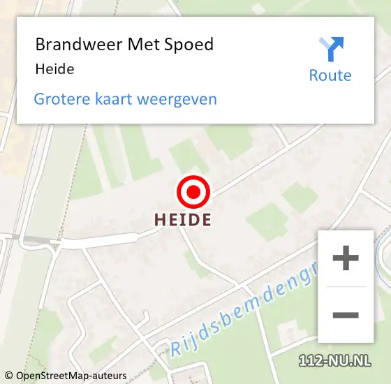 Locatie op kaart van de 112 melding: Brandweer Met Spoed Naar Heide op 11 augustus 2022 21:32