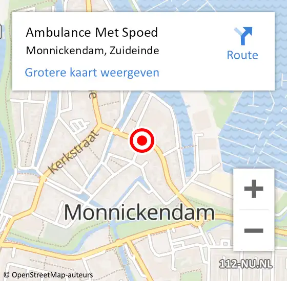Locatie op kaart van de 112 melding: Ambulance Met Spoed Naar Monnickendam, Zuideinde op 11 augustus 2022 21:40