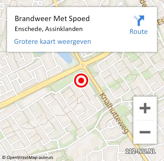 Locatie op kaart van de 112 melding: Brandweer Met Spoed Naar Enschede, Assinklanden op 11 augustus 2022 21:41