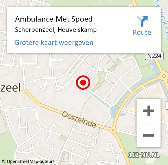 Locatie op kaart van de 112 melding: Ambulance Met Spoed Naar Scherpenzeel, Heuvelskamp op 11 augustus 2022 23:28