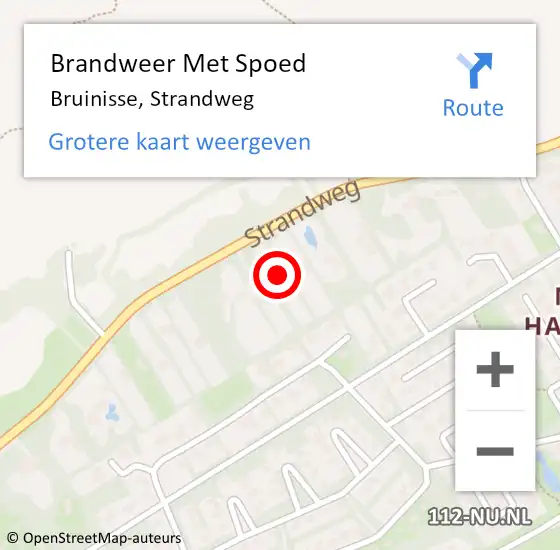 Locatie op kaart van de 112 melding: Brandweer Met Spoed Naar Bruinisse, Strandweg op 12 augustus 2022 00:38