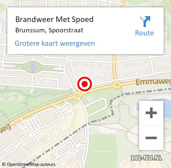 Locatie op kaart van de 112 melding: Brandweer Met Spoed Naar Brunssum, Spoorstraat op 12 augustus 2022 03:00