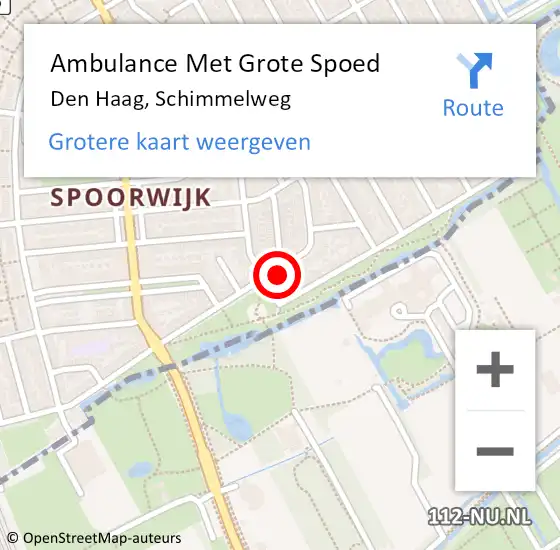 Locatie op kaart van de 112 melding: Ambulance Met Grote Spoed Naar Den Haag, Schimmelweg op 12 augustus 2022 03:55