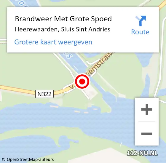 Locatie op kaart van de 112 melding: Brandweer Met Grote Spoed Naar Heerewaarden, Sluis Sint Andries op 12 augustus 2022 08:02
