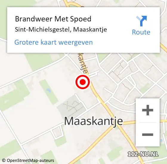 Locatie op kaart van de 112 melding: Brandweer Met Spoed Naar Sint-Michielsgestel, Maaskantje op 12 augustus 2022 10:04